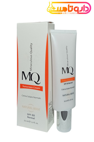 ام کیو کرم ضد آفتاب نرمال SPF50 (بژ طبیعی)